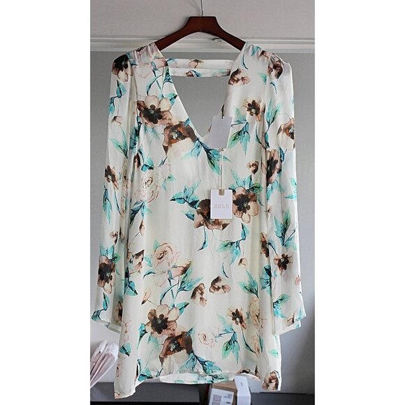 New w/Tags - Stone Cold Fox Romee 100% Silk Dress in color Ivory Cosmo - sz 1 - Picture 3 of 11